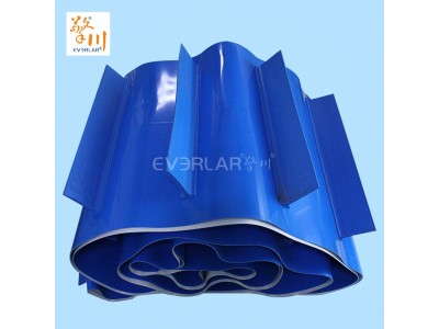 擎川everlar 蓝色PU食品输送带加挡板传送带防滑耐油图1