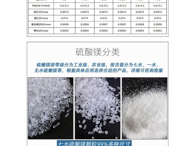 硫酸镁 水处理工业用 制革印染助剂 高含量 颗粒结晶状图1