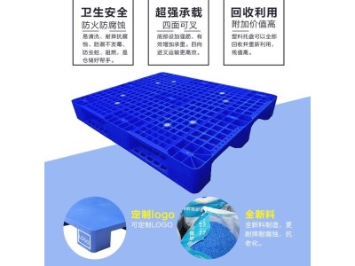 炜鸿塑料 ZJ1210-150网格川字型内置8条钢管塑料托盘图1