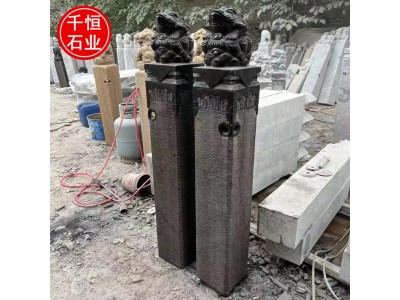 石雕金蟾拴马桩 庭院青石做旧狮子麒麟貔貅大象拴马柱摆件图5