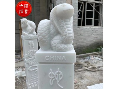 石雕中式拴马桩汉白玉十二生肖拴马柱别墅酒店景观天然图1