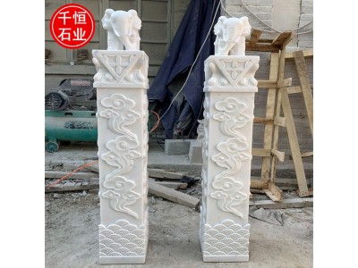 石雕中式拴马桩汉白玉十二生肖拴马柱别墅酒店景观天然图6