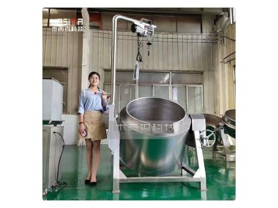 半自动熬粥锅 500L电加热紫米熬煮锅 大型食品工厂用夹层锅图1