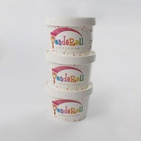 一次性纸碗双PE雪糕纸杯卡通印刷外卖打包碗圆形12盎司