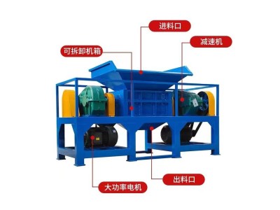 双轴汽车保险杠油箱pepvc塑料大蓝桶机油桶撕碎机图1