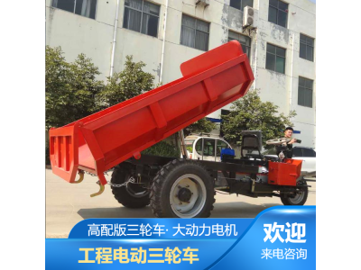 电动拉货翻斗车 矿用自卸电动车 1吨小型三轮车图1
