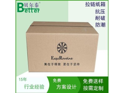 拉链纸箱厂 贝尔泰抗压耐破数码拉链纸箱定制邮政快递打包纸箱图1