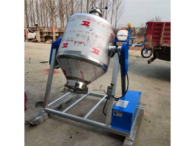 密封蝶阀口式腰鼓搅拌机 不锈钢滚筒混料机 化工粉料拌料机图1