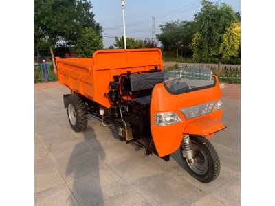 温建柴油三轮车 电启动农用三马子 工程工地液压自卸运料车图1