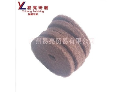 圆型百洁布70*80 *93*102褐色菜瓜布不锈钢拉丝打磨图1