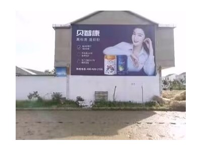 汕头龙湖区墙体广告 坚果零食喷绘墙体标语喷绘布广告图1