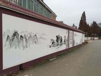 湖南衡阳建材喷绘广告 围墙彩绘图1